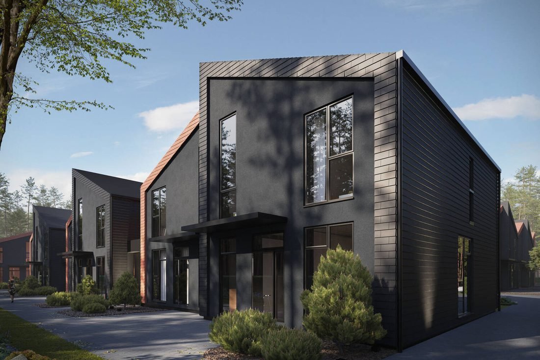 Forrest: tamsaus fasado modernus namas Vilniaus Antakalnyje.